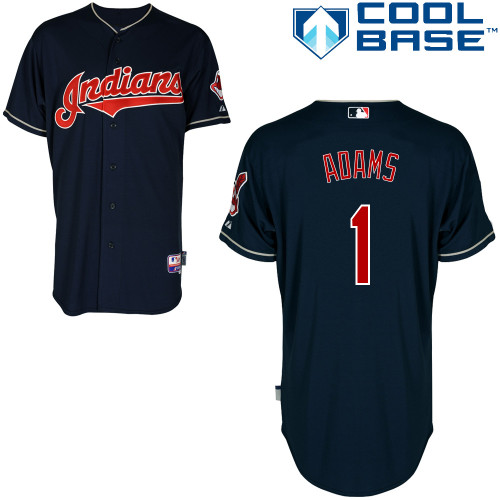 David Adams #1 MLB Jersey-Cleveland Indians Men's Authentic Alternate Navy Cool Base Baseball Jersey